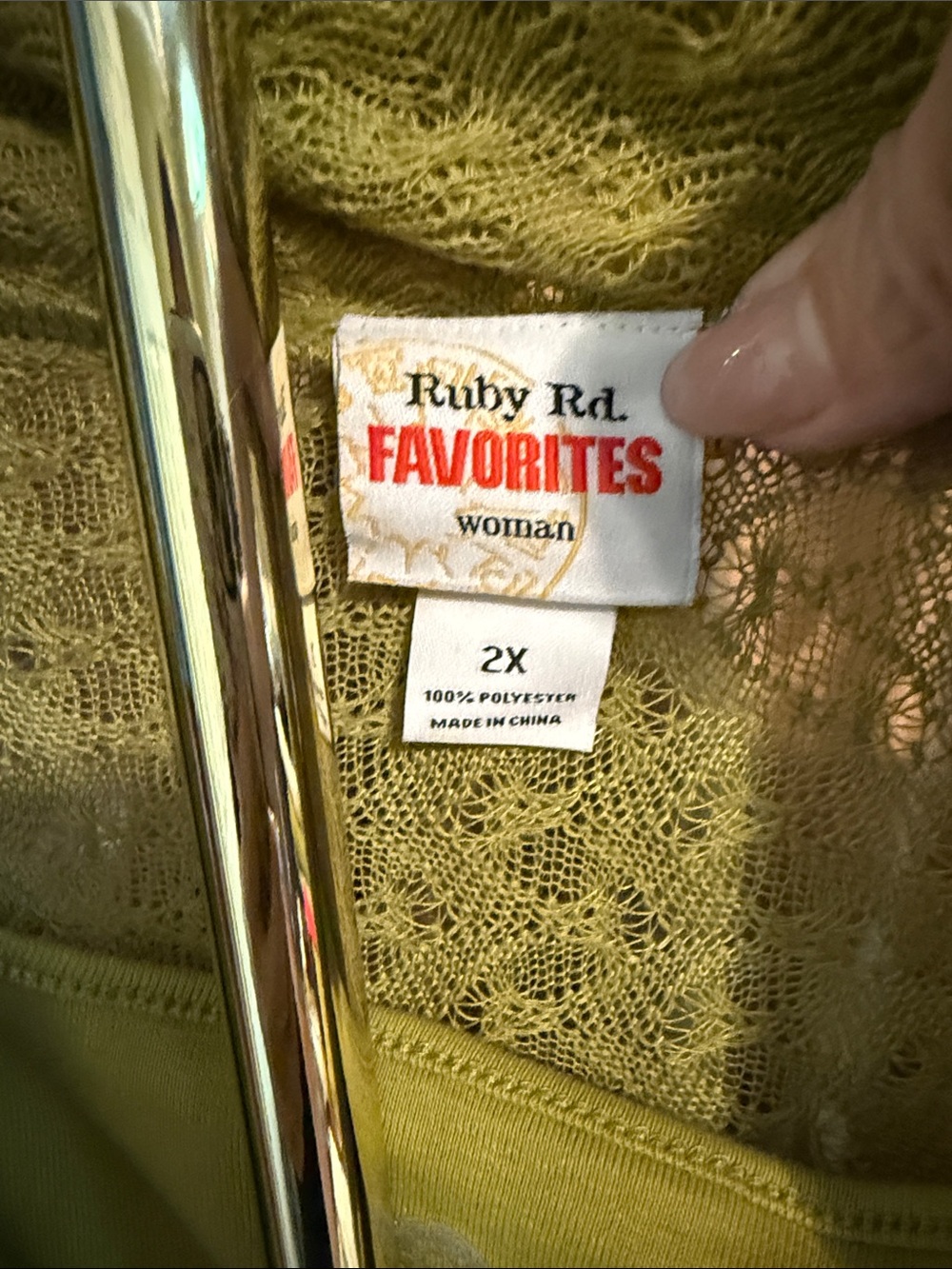 Ruby Rd. Green Open-Front Knit Cardigan - Picture 2 of 7